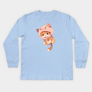 Axolotl Kitty Kids Long Sleeve T-Shirt